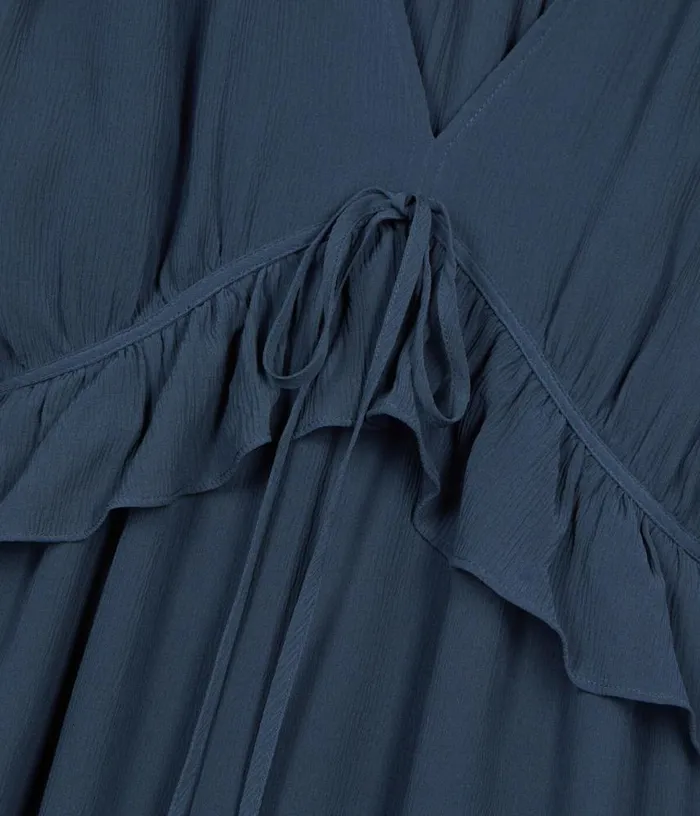 Women Long Navy Blue Silk Dress THE KOOPLES Dresses and Jumpsuits