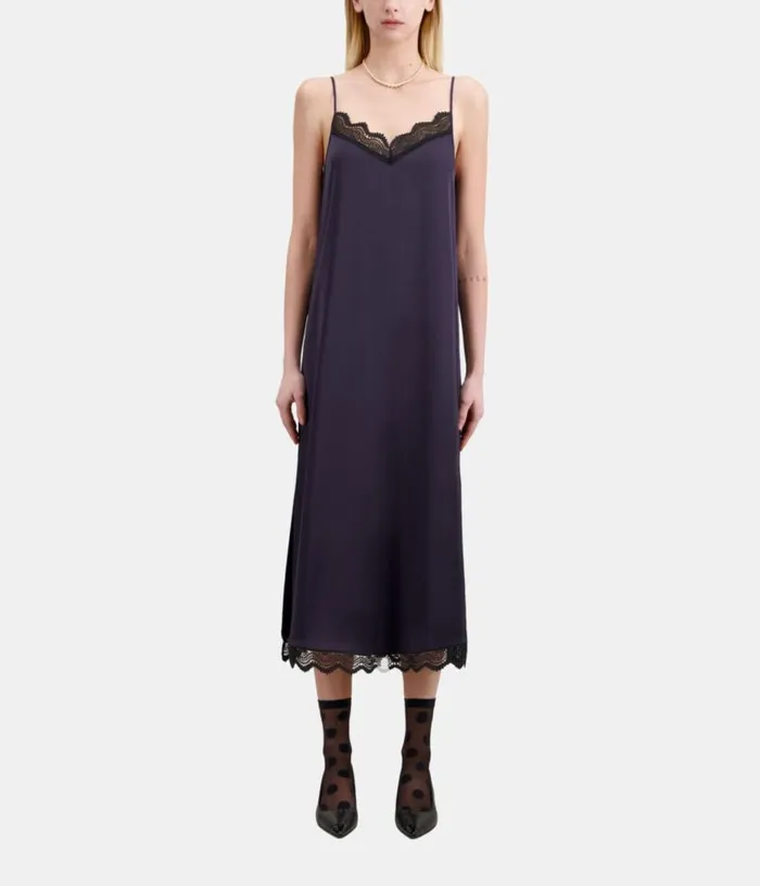 Women Long Navy Blue Slip Dress THE KOOPLES Dresses and Jumpsuits