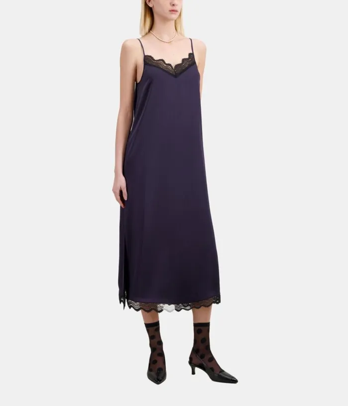 Women Long Navy Blue Slip Dress THE KOOPLES Dresses and Jumpsuits