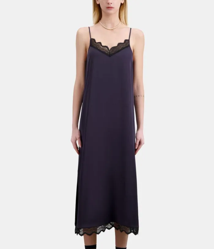Women Long Navy Blue Slip Dress THE KOOPLES Dresses and Jumpsuits