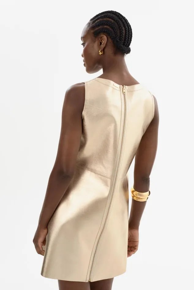 Women LOZANA Reversible Leather Dress Winter Whitegold LAMARQUE Dresses Women LOZANA Reversible Leather Dress Winter Whitegold LAMARQUE Dresses