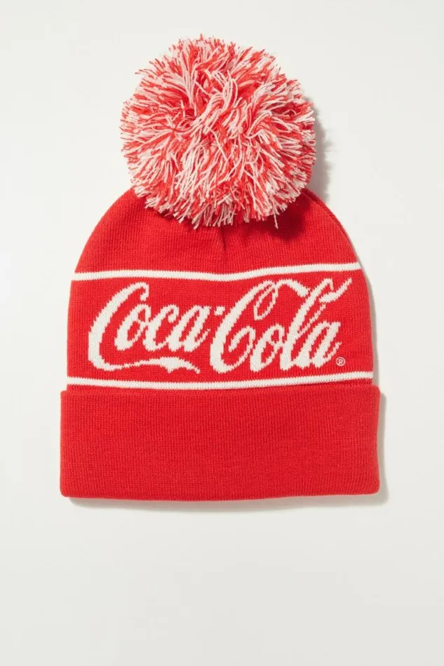 Women Lucky Brand Hats Coca Cola Beanie Mars Red Combo