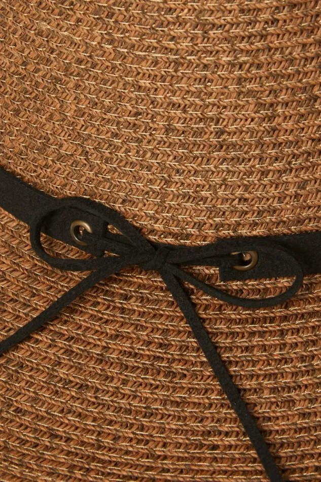 Women Lucky Brand Hats Leather Tie Straw Hat Dark Brown Women Lucky Brand Hats Leather Tie Straw Hat Dark Brown