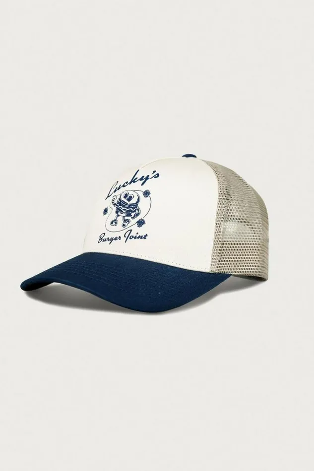 Women Lucky Brand Hats Luckys Burger Joint Trucker Dark Blue