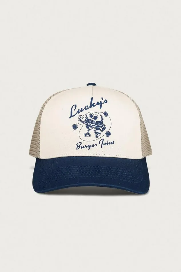 Women Lucky Brand Hats Luckys Burger Joint Trucker Dark Blue