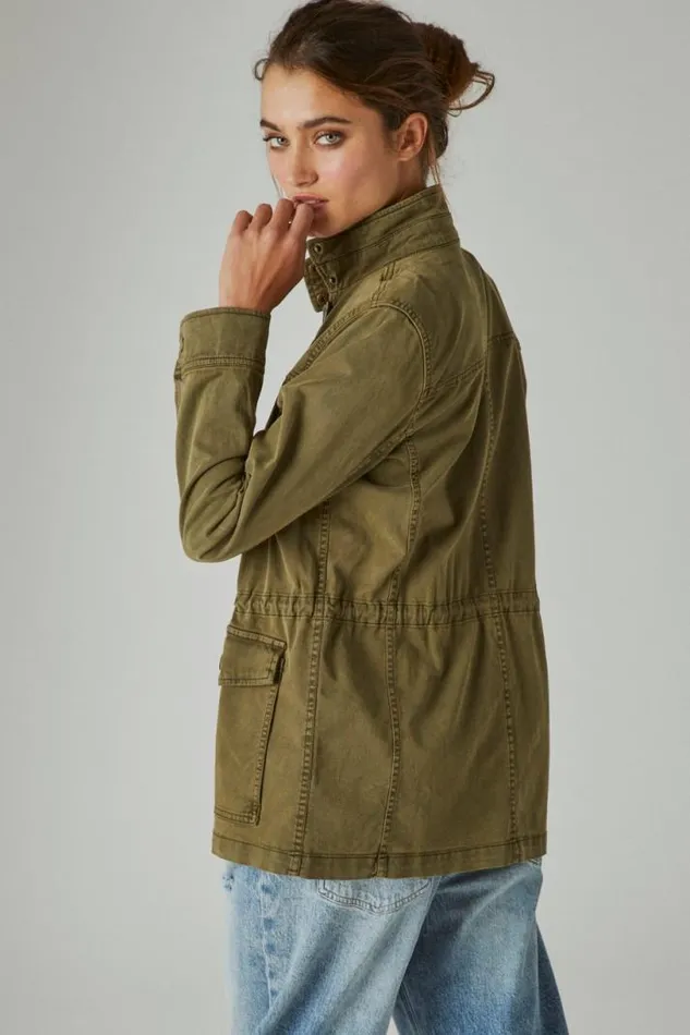 Women Lucky Brand Jackets and Outerwear Utility Jacket Olive Night