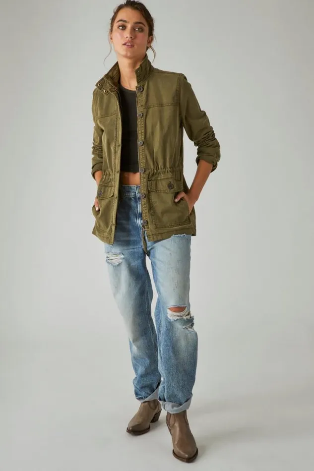 Women Lucky Brand Jackets and Outerwear Utility Jacket Olive Night