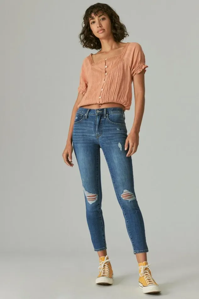 Women Lucky Brand Jeans High Rise Bridgette Skinny Finchley Road