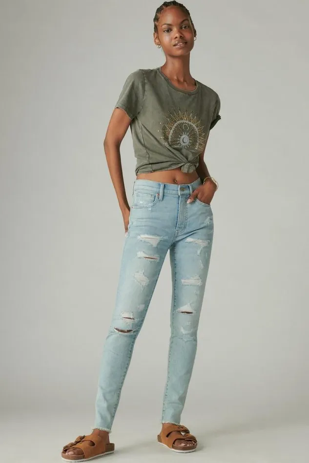Women Lucky Brand Jeans High Rise Bridgette Skinny Girl Crush Dest