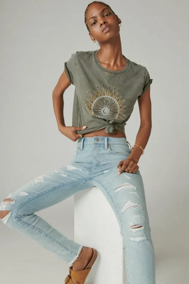 Women Lucky Brand Jeans High Rise Bridgette Skinny Girl Crush Dest