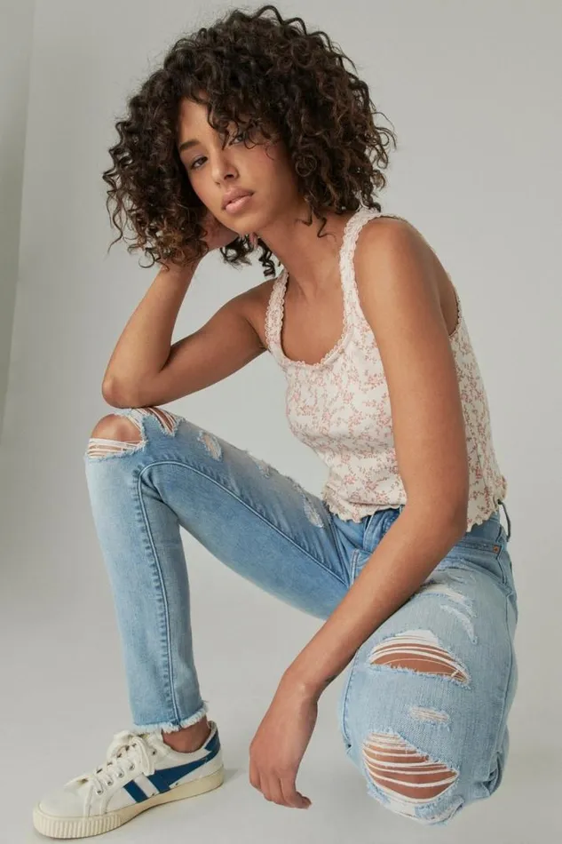 Women Lucky Brand Jeans High Rise Bridgette Skinny Girl Crush Dest