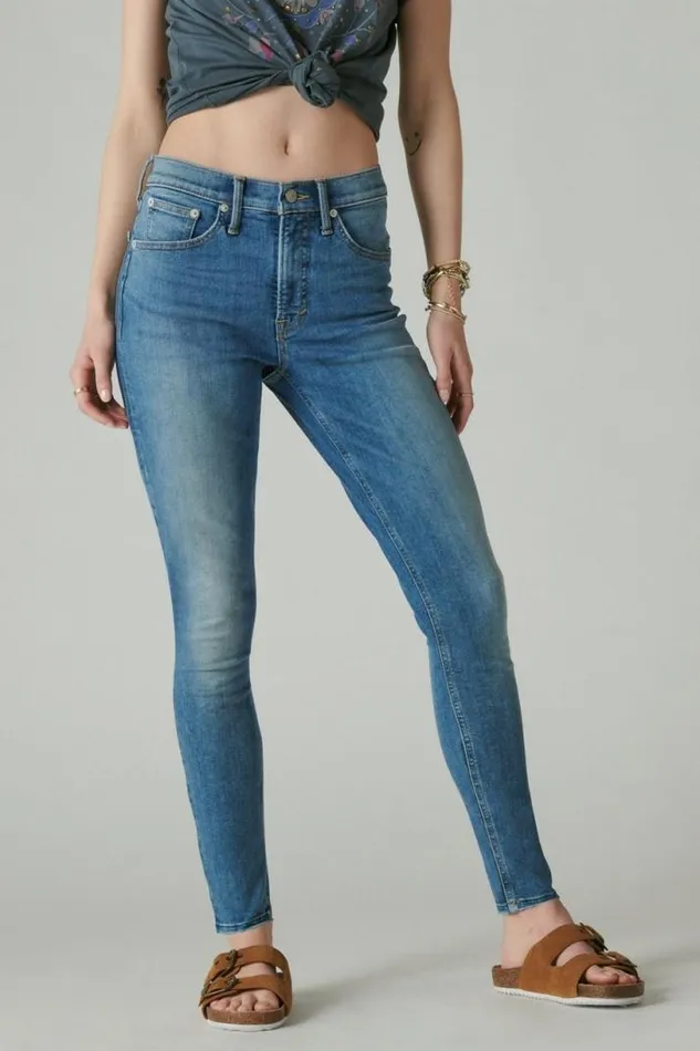 Women Lucky Brand Jeans High Rise Bridgette Skinny Wanderer