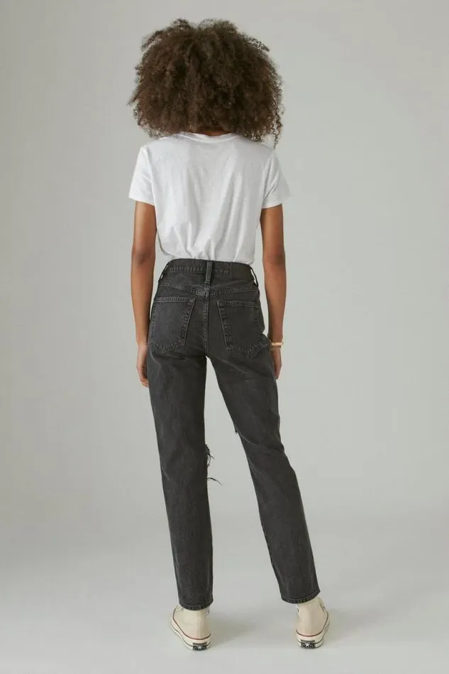 Women Lucky Brand Jeans High Rise Drew Mom Meteor Dest