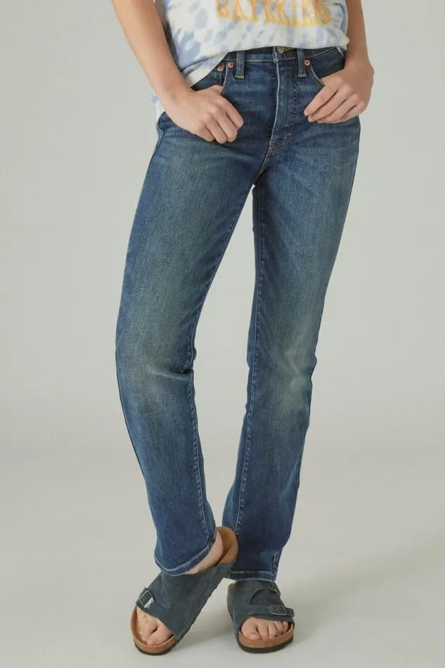 Women Lucky Brand Jeans High Rise Zoe Straight Lightyear