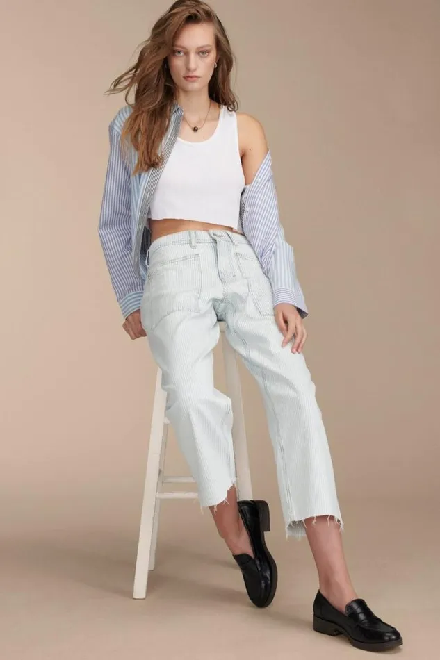 Women Lucky Brand Jeans Lucky Legend Patch Pocket High Rise Wide Trackline