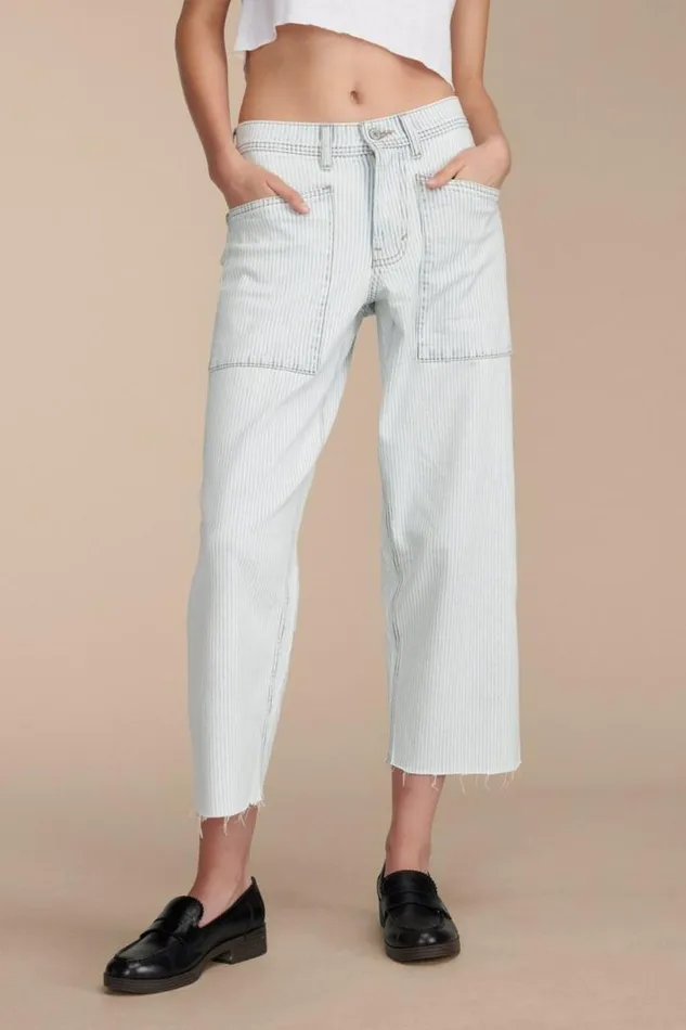 Women Lucky Brand Jeans Lucky Legend Patch Pocket High Rise Wide Trackline