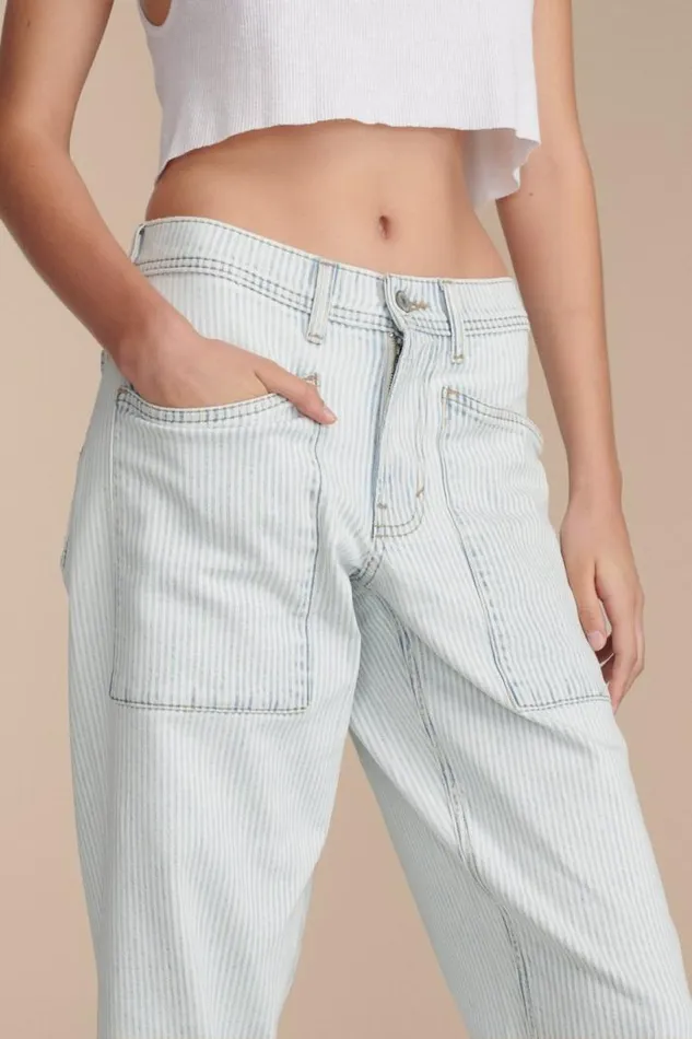 Women Lucky Brand Jeans Lucky Legend Patch Pocket High Rise Wide Trackline