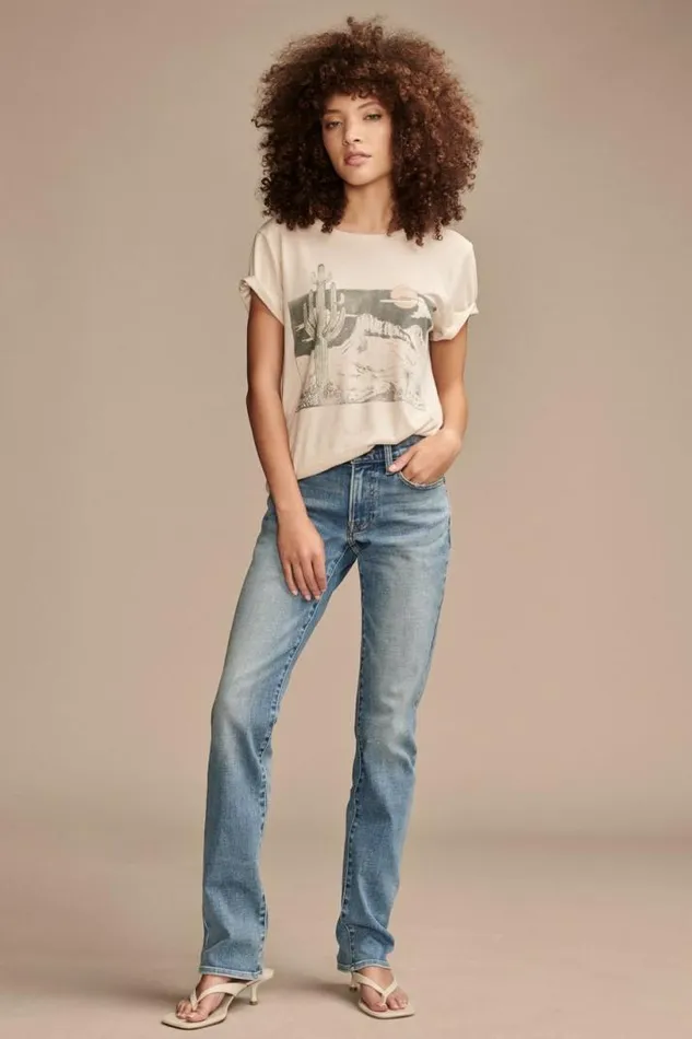 Women Lucky Brand Jeans Mid Rise Sweet Straight Wanderer
