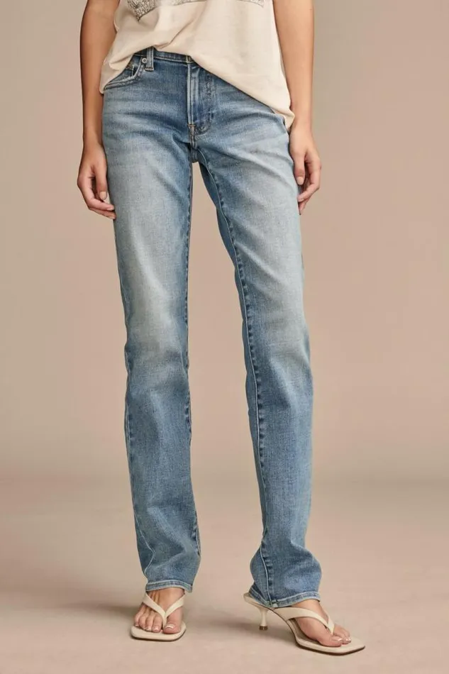 Women Lucky Brand Jeans Mid Rise Sweet Straight Wanderer