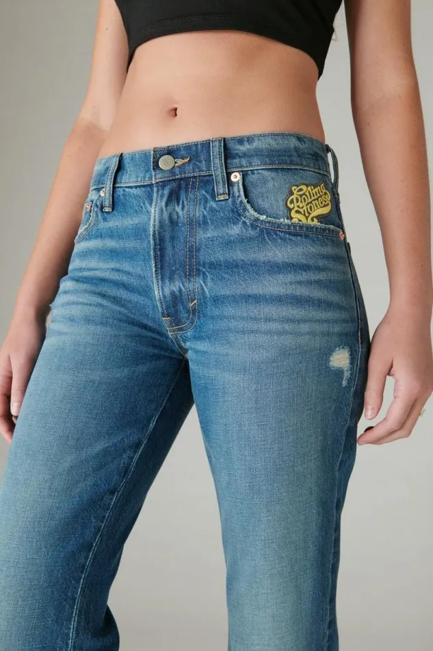 Women Lucky Brand Jeans Rolling Stones Boyfriend Flare Satisfaction