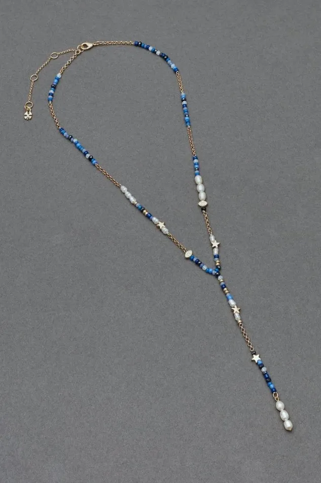 Women Lucky Brand Jewelry Bead Celestial Y Necklace Gold