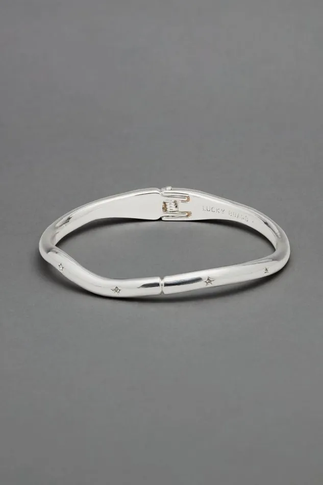 Women Lucky Brand Jewelry Star Bangle Bracelet Silver