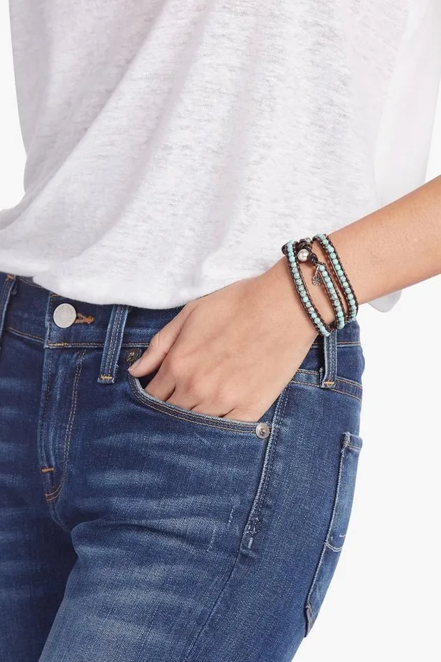 Women Lucky Brand Jewelry Turquoise Wrap Bracelet Medium Light Blue