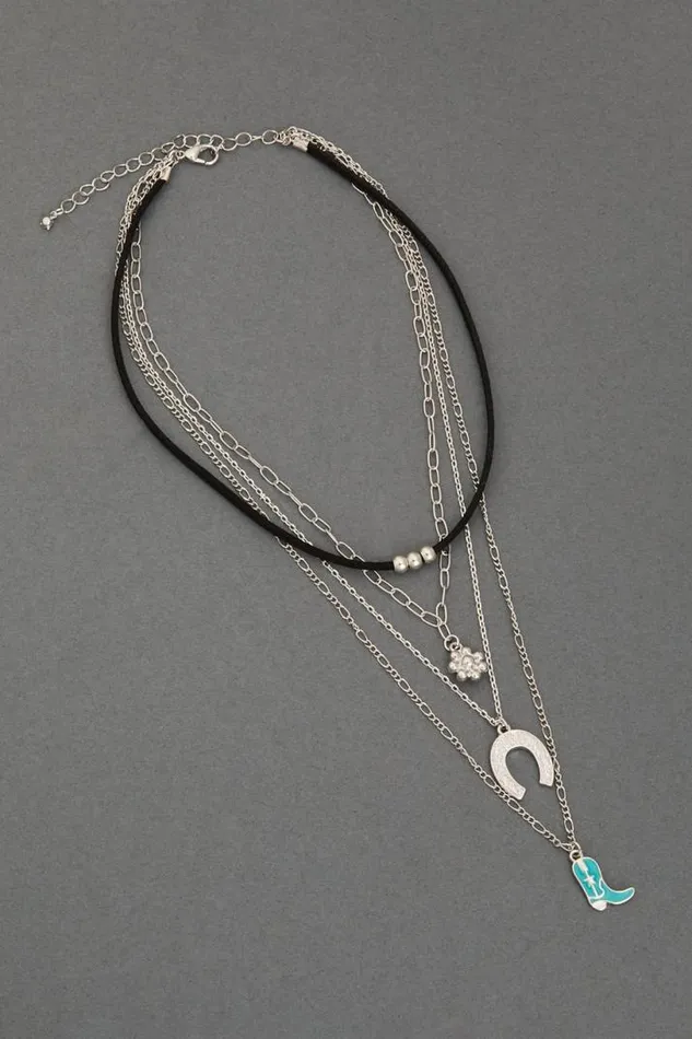 Women Lucky Brand Jewelry Western Layer Necklace Silver