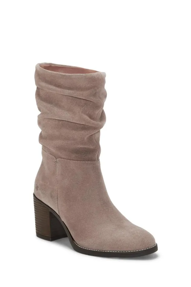 Women Lucky Brand Shoes Bitsie Ruched Boot Camel
