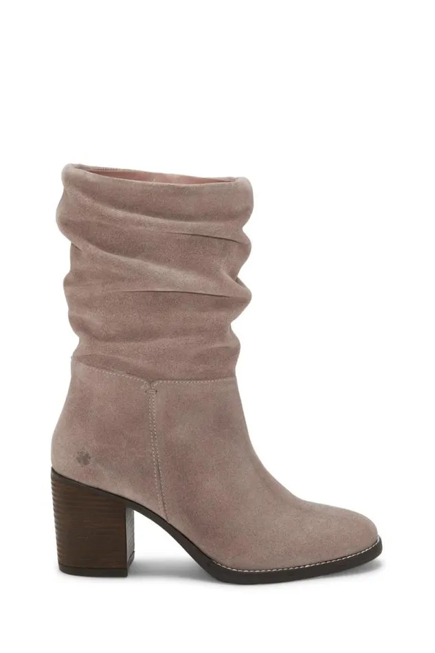 Women Lucky Brand Shoes Bitsie Ruched Boot Camel