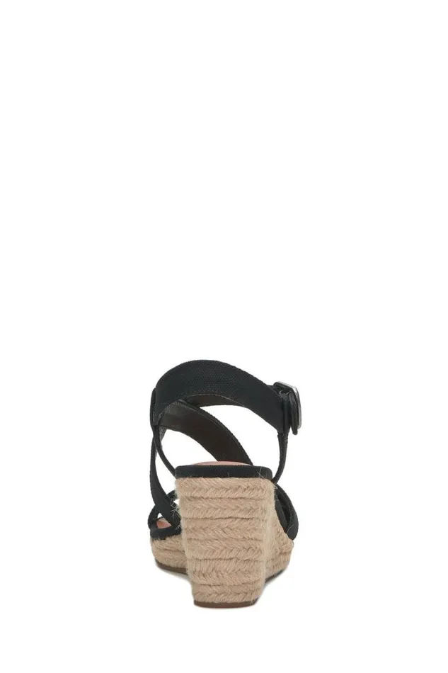 Women Lucky Brand Shoes Mytila Espadrille Wedge Black