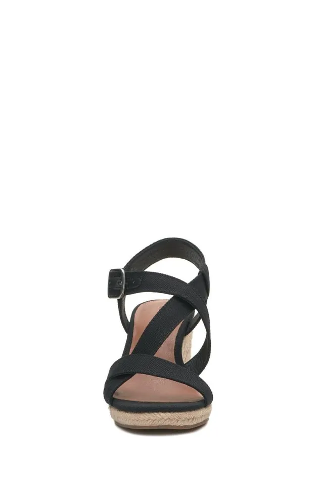 Women Lucky Brand Shoes Mytila Espadrille Wedge Black