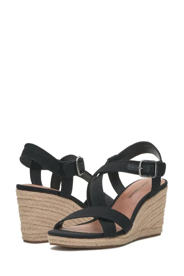 Women Lucky Brand Shoes Mytila Espadrille Wedge Black