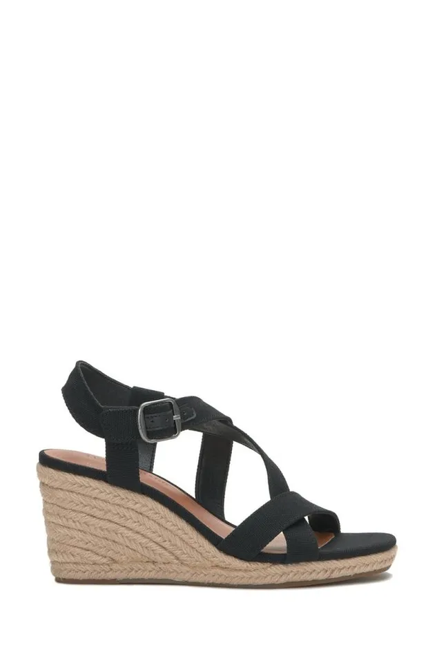 Women Lucky Brand Shoes Mytila Espadrille Wedge Black