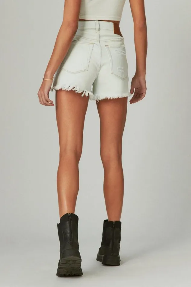 Women Lucky Brand Shorts High Rise Mom Short Time Zone