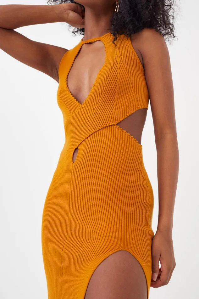 Women Maggie Midi Dress Orange For Love and Lemons Dresses
