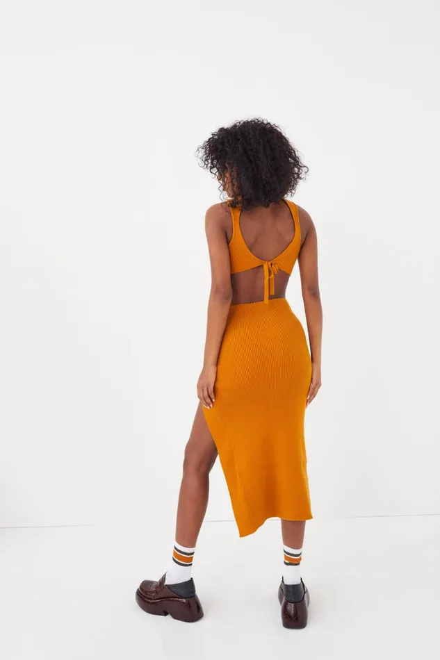 Women Maggie Midi Dress Orange For Love and Lemons Dresses