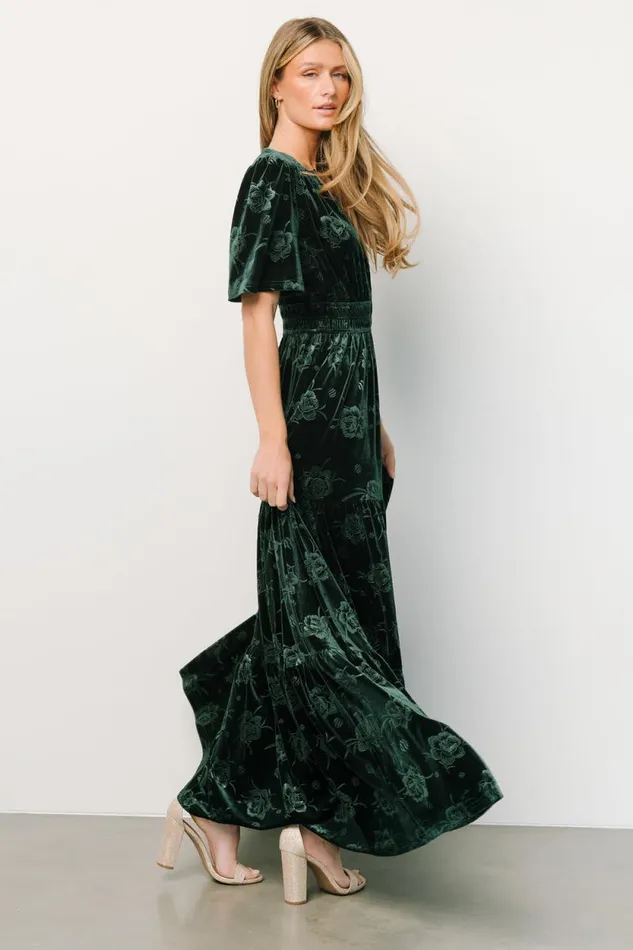 Women Magliato Embossed Velvet Maxi Dress Green Baltic Born Maxi Dresses Women Magliato Embossed Velvet Maxi Dress Green Baltic Born Maxi Dresses