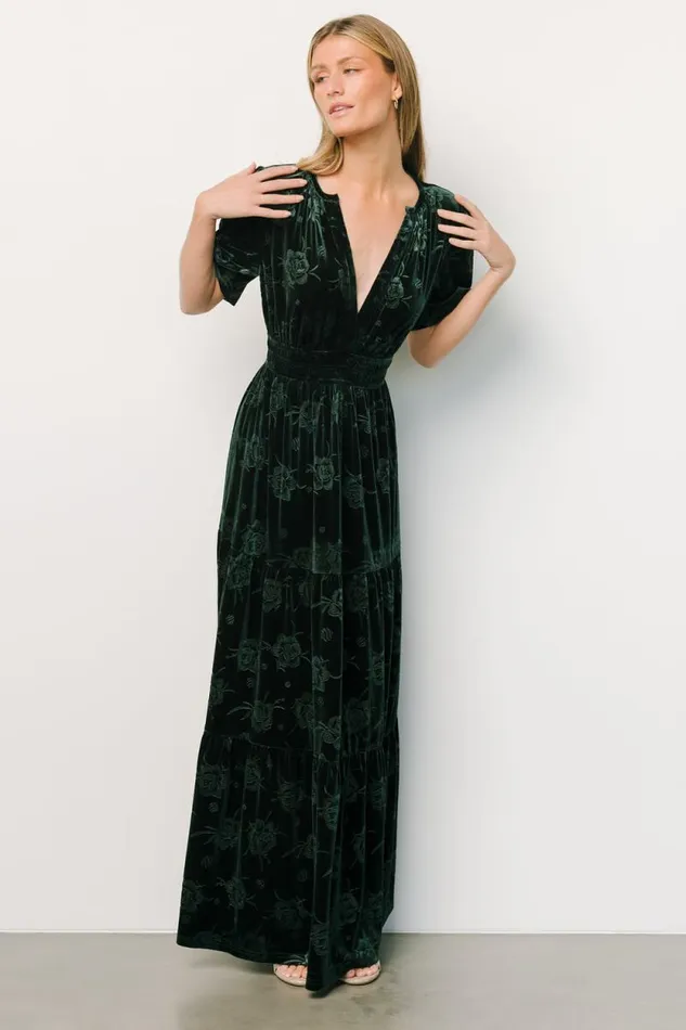 Women Magliato Embossed Velvet Maxi Dress Green Baltic Born Maxi Dresses Women Magliato Embossed Velvet Maxi Dress Green Baltic Born Maxi Dresses