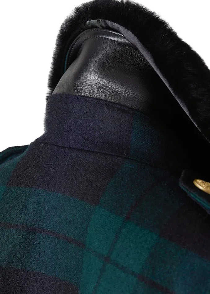 Women Marlborough Shearling Trench Coat Blackwatch Holland Cooper Tailoring