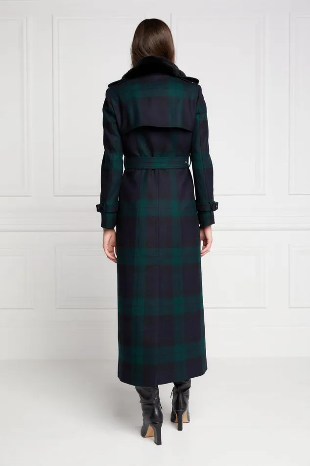 Women Marlborough Shearling Trench Coat Blackwatch Holland Cooper Tailoring