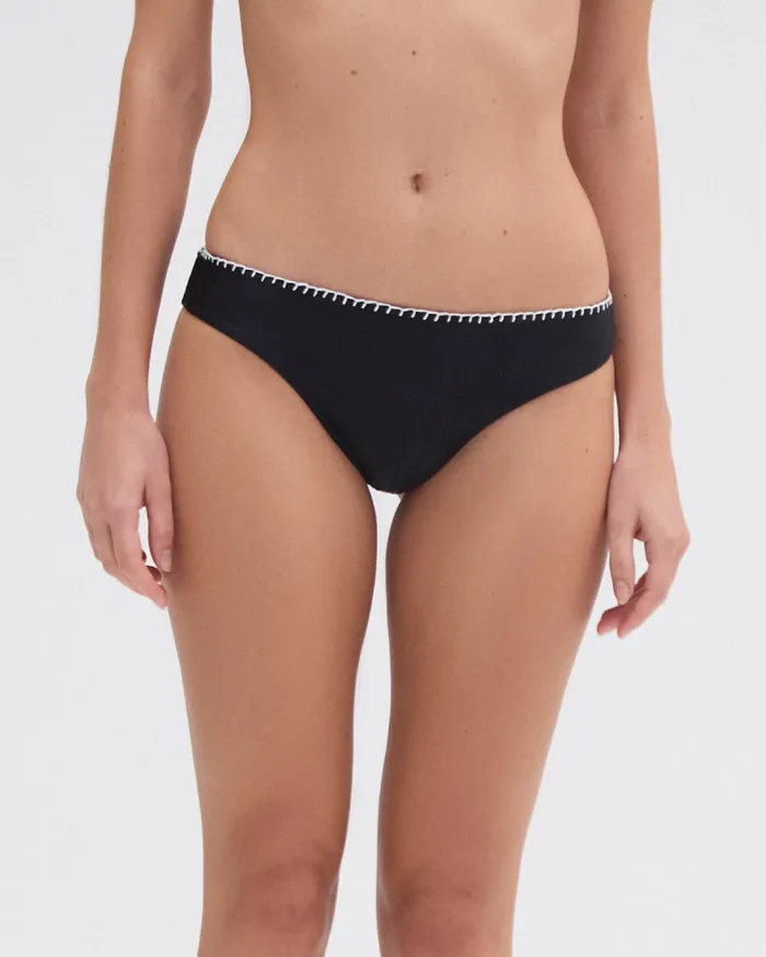 Women Matching Sets PatBO EMBROIDERED BIKINI BOTTOM Black
