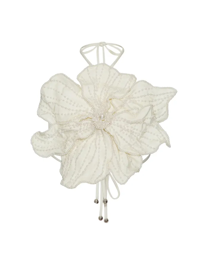 Women Matching Sets PatBO HANDBEADED FLOWER TOP White