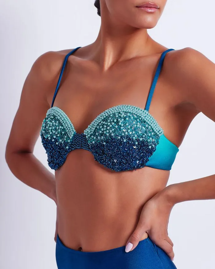 Women Matching Sets PatBO HANDBEADED OMBRE BIKINI TOP FINAL SALE High Tide