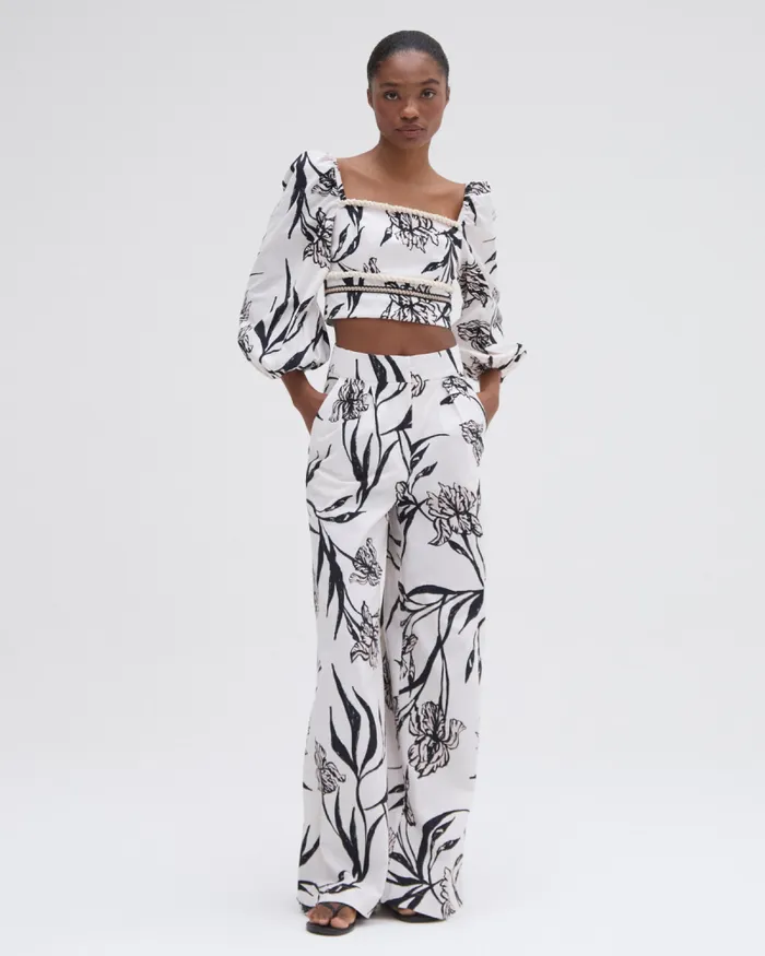 Women Matching Sets PatBO IRIS WIDE LEG PANT Off White