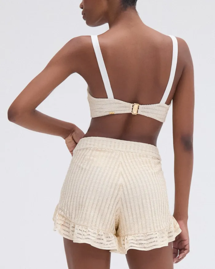 Women Matching Sets PatBO METALLIC KNIT SHORT Off White