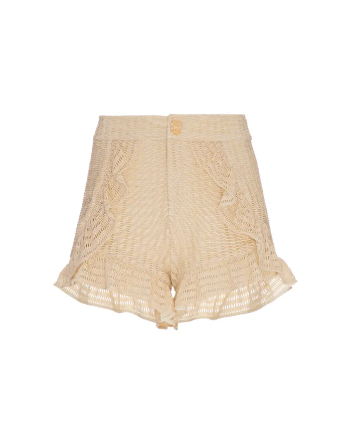Women Matching Sets PatBO METALLIC KNIT SHORT Off White