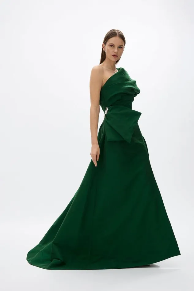 Women Maxi Dresses Rachel Gilbert Rachel Gilbert ARCHER GOWN 8211 GREEN