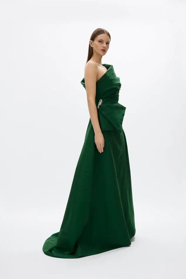 Women Maxi Dresses Rachel Gilbert Rachel Gilbert ARCHER GOWN 8211 GREEN