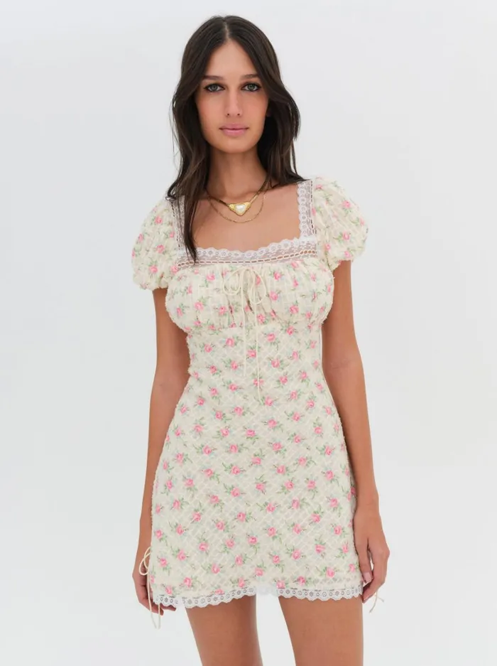 Women Maxine Mini Dress Ivory For Love and Lemons Dresses